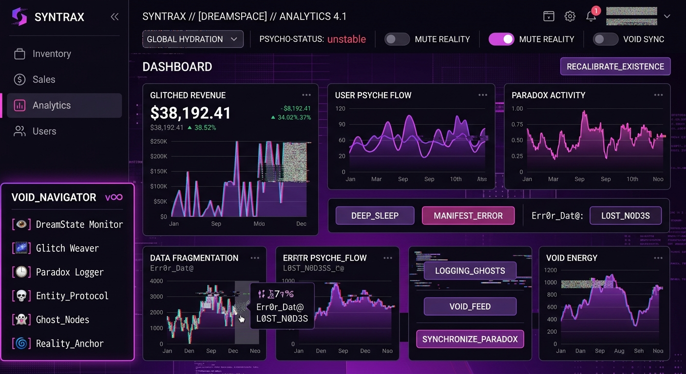 Test 5: Completely hallucinated UI — SYNTRAX, VOID_NAVIGATOR